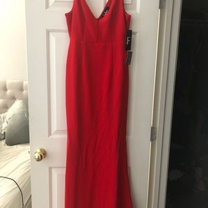 Long red dress- new! Size small
